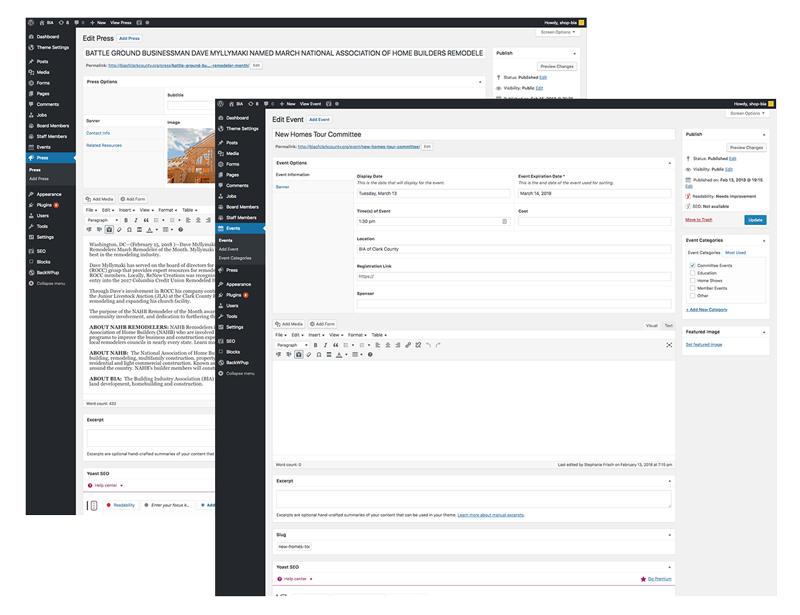 Custom Wordpress Interface Design